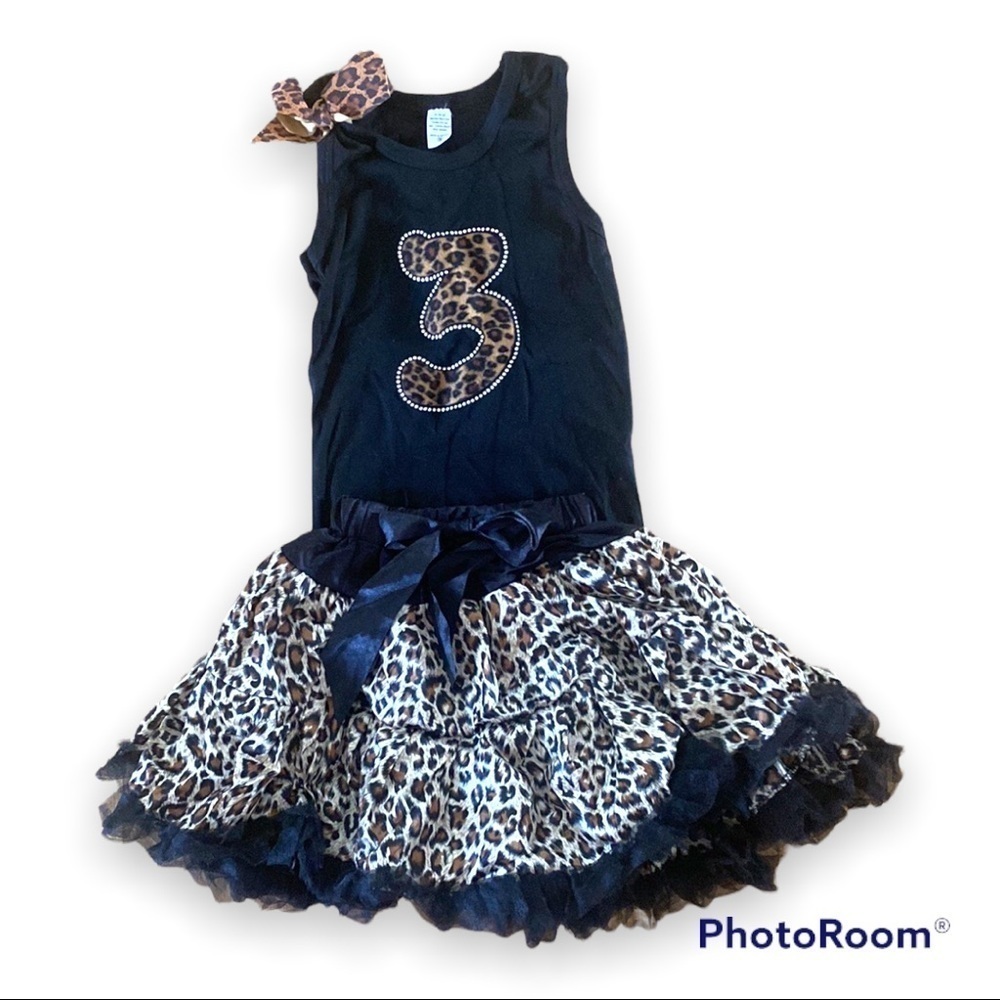 Leopard Print “3” Birthday Set Size 5
